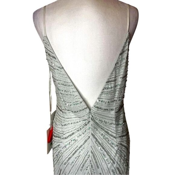 NWT Mac Duggal Beaded Sleeveless Faux Wrap Gown Size 12 Style 93733 - Picture 9 of 17